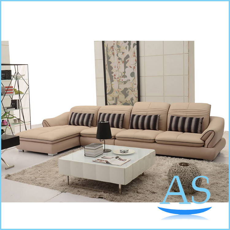 Quality china foshan living room furniture modern Leather Sofa L shape sofa SL21 for sale