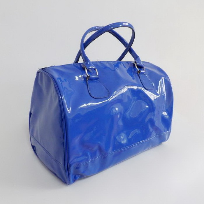 Quality blue patent pvc handbag for sale