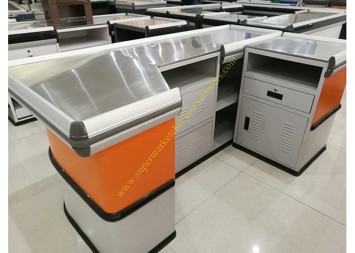 Quality Customized Made Stainless Steel Retail Checkout Counter / Grocery Store Checkout Counter for sale