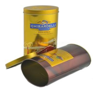 Custom design round chocolate candy tin box / tin box wholesale