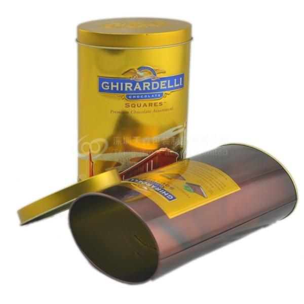 Buy Custom design round chocolate candy tin box / tin box wholesale at wholesale prices