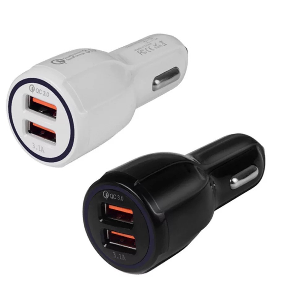 Quality DC 12 - 24V MFI Certified Car Charger Flame Retardant Dual USB Fast Car Adapter for sale
