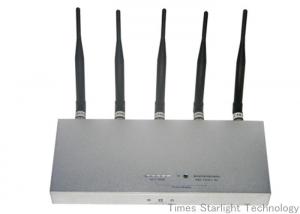 Quality Indoor 5 Antenna GPS Wireless Signal Jammer Cell Phone Blocking Device for sale