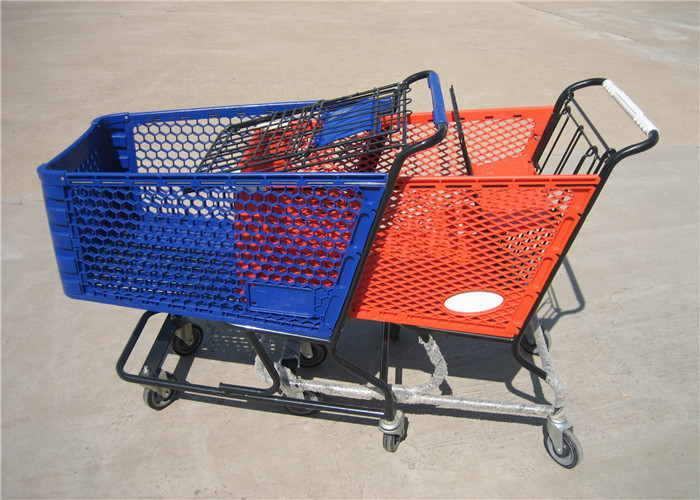 Quality 5 Inch Wheel Plastic Shopping Trolley Convenient Reusable 120kg Capacity for sale