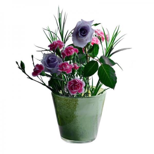 Buy Logo Printing 15cm Custom Glass Ceramic Flowerpots at wholesale prices