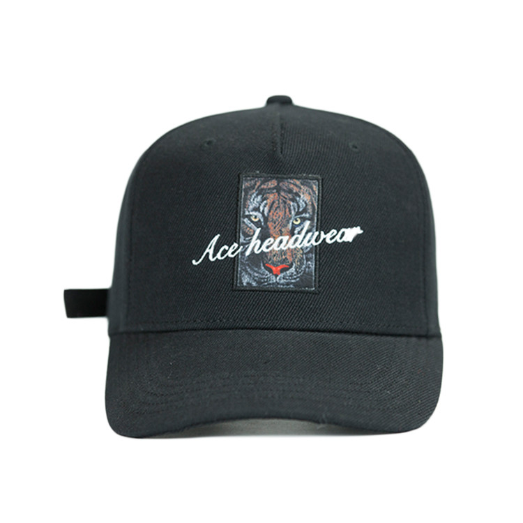 Quality Fashion Adult Baseball Hats Sublimation Embroidery Patch Black Headwear for sale