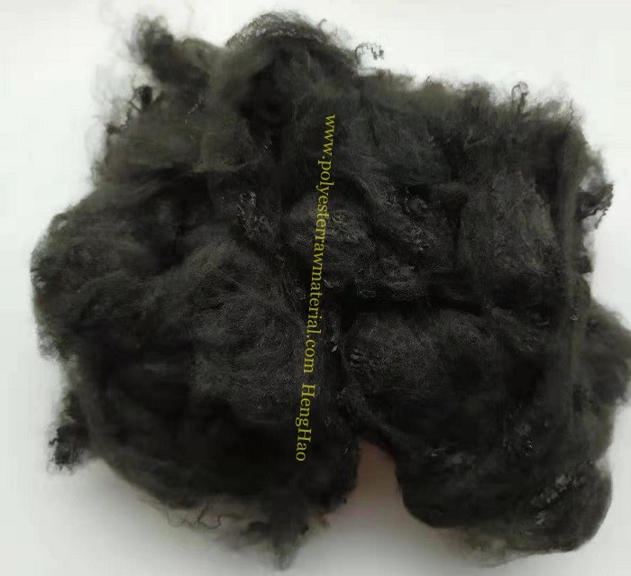 Quality 1.2D *38mm Optical Black Color Polyester Raw Material For Sewing Thread for sale