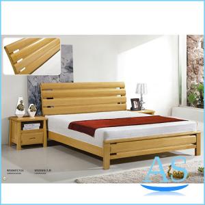 Quality china wooden bed 100% solid wood bed Beech wood bed room furniture modern B506 for sale