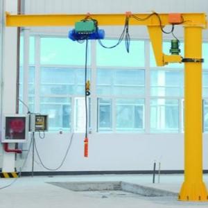 Quality 8 Ton Pillar Mounted Jib Crane Working Class A3 270° Rotating With Chain Hoist for sale