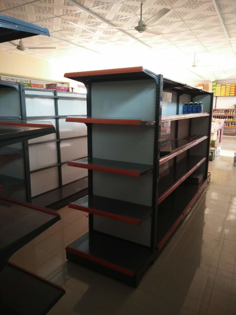 Quality Metal Island Supermarket Display Shelving Gondola Retail Storage Shelf For Shop for sale