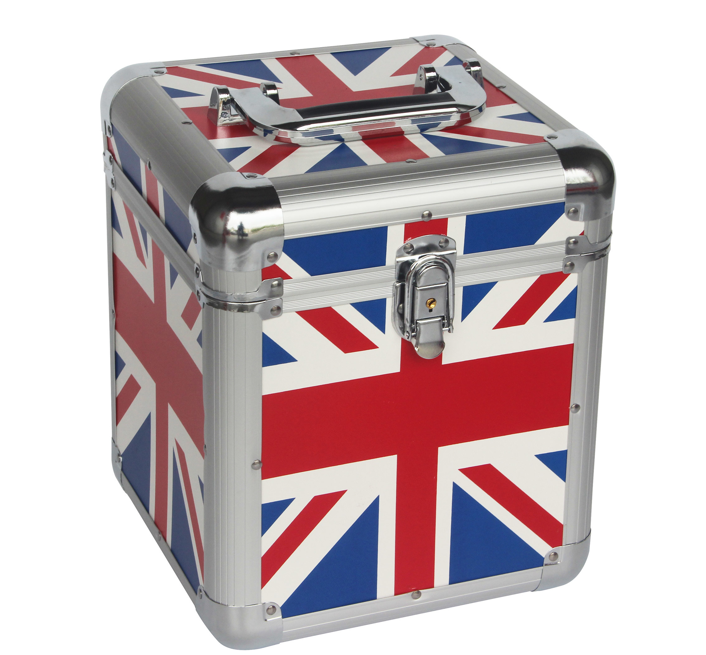 Quality 7'' Union Jack Flag Aluminum CD/DVE Record Cases For Lp 50pcs Records, UK Flag Aluminum Cases for sale