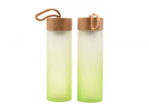Portable Unbreakable Glass Water Bottle Borosilicate Glass Water Bottle With Bamboo Lid