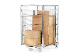 Quality Hospital Foldable Metal Cage Trolley Durable Movable For Material Handling for sale