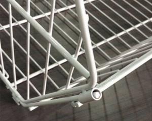Quality Metallic Supermarket Display Corner Wire Storage Baskets / Metal Wire Baskets for sale