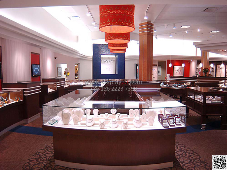 High quality jewelry display showcase,metal jewellery showcase