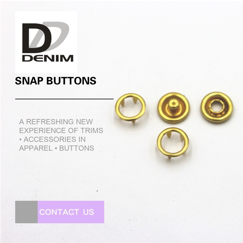 Quality Fancy Gold Brass 16L Prong Snap Buttons for sale
