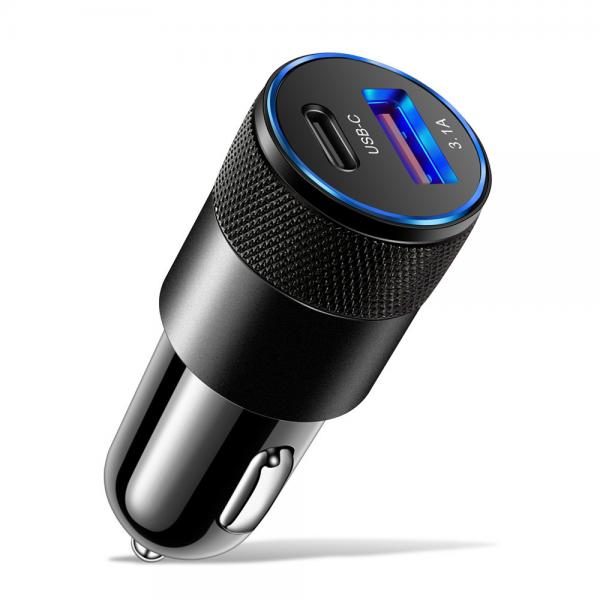 Double Port 3A USB C PD Car Charger 20w Type C Car Charger