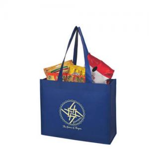 Quality Blue Nylon Monogrammed Custom Tote Bags With Printed Logo 42*39*11.5 cm for sale
