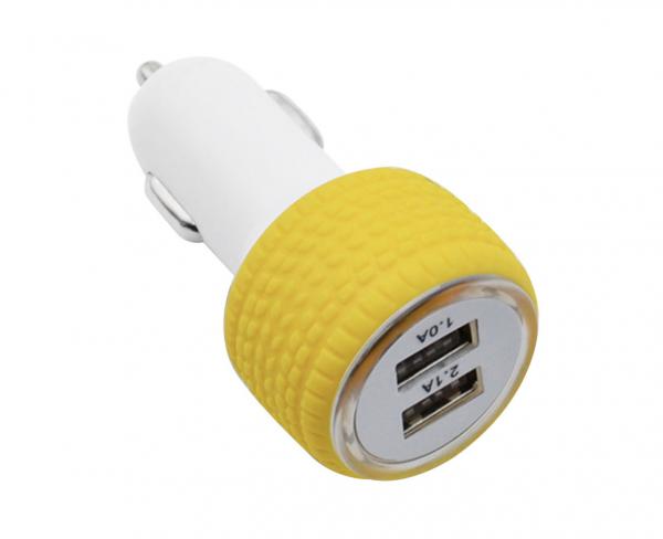 Top Sales Shenzhen Manufacturers Customized Mobile Phone Accessory 5V 2.1A Dual USB silicone Car Charger