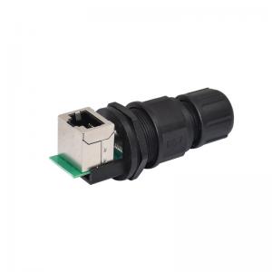 Quality ROHS IP67 Panel Mount Waterproof Connector RJ45 Plastic 90 Degree for sale