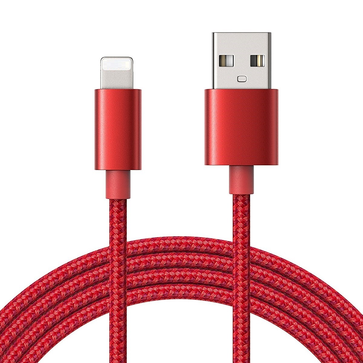 Quality 1M 5V 2.1A Lightning mobile USB Cable Nylon Braided data cable for sale
