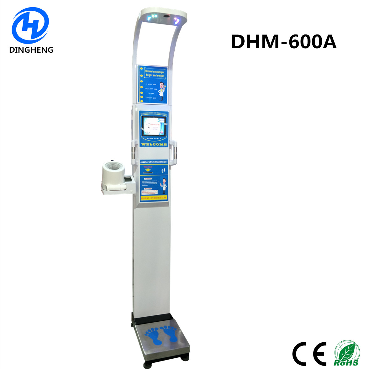 Buy DHM-600A Medical Ultrasonic height weight bmi scale with blood pressure Medical height and weight scale at wholesale prices