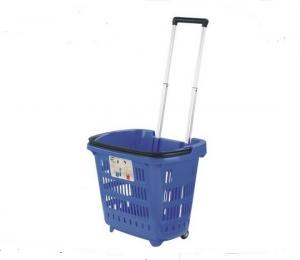 Quality Multi fuctional PP Shopping Basket With Wheels And Handle For Supmermarket for sale