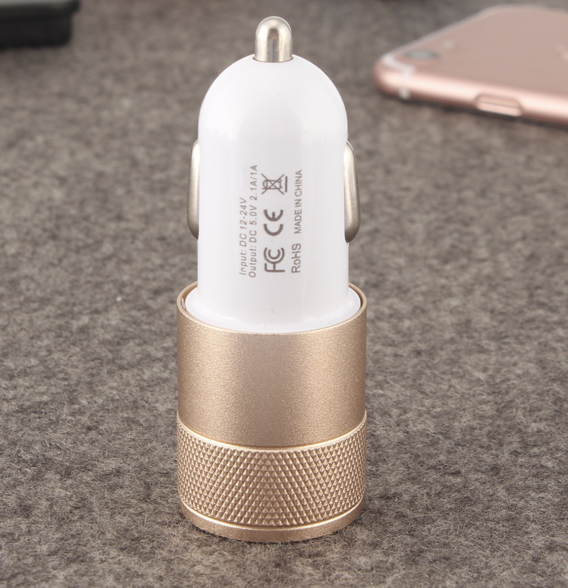 Shenzhen Factory Supply Aluminum 12V Car Battery Charger Emergency Dual USB Car Charger For Mobile Tablet