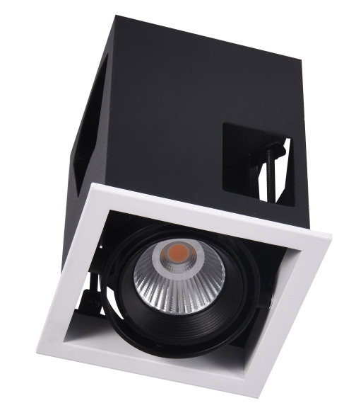 Quality 1x20W single recessed led grille downlight triac /DALI / 0-10V/ DMX512 /Non-dimmable high power square mini spotlight for sale