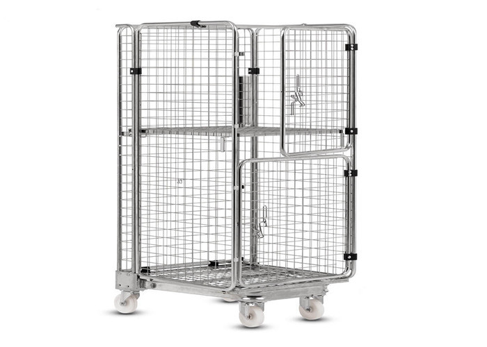 Quality Logistics Transportation Warehouse Cage Trolley Folded For Cargo Storage for sale