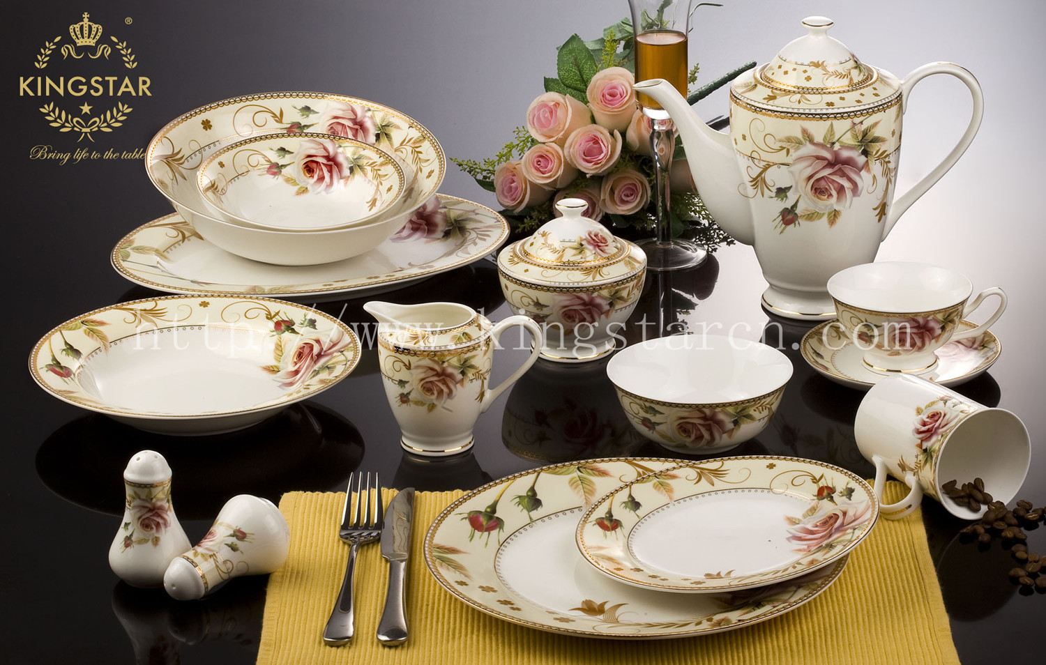 Buy Dinner set_DH+JHZ_flower_new bone china/bone china at wholesale prices