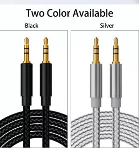 Quality Nylon Braided Phone Aux Cable 1M Extension For Car Audio for sale