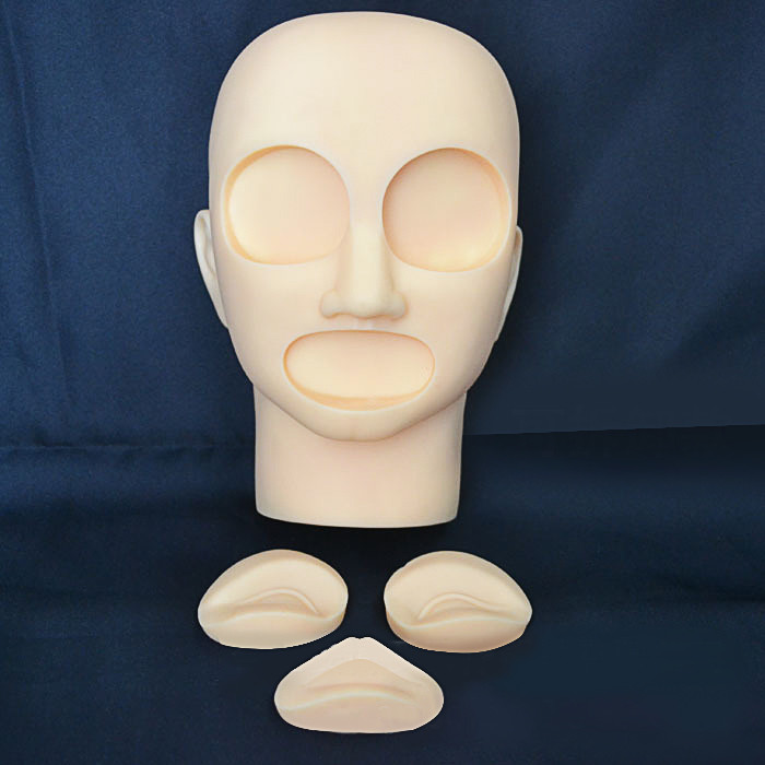 Quality Silicone Material Semi PMU Practice Model Head With Removable Eyes And Lips for sale