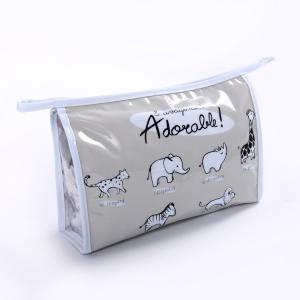 Quality Customized Printed Travel Cosmetic Bags for Women  , PVC Makeup Bags With Metal Zipper for sale