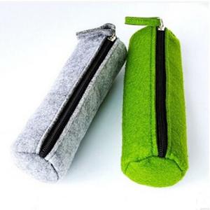 Quality Cylindric Felt Zipper Soft Pencil Pouch Eco-Friendly Waterproof Single Layer for sale
