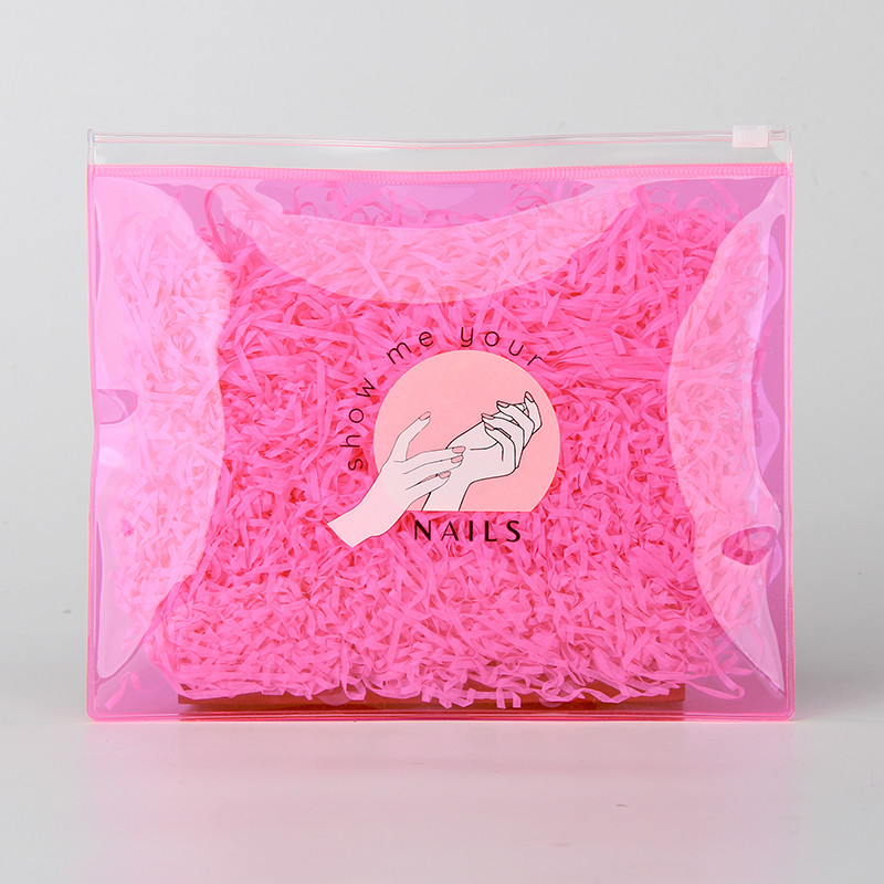 China Transparent Pink PVC Ziplock Bag Cosmetic Packaging Bag 0.30mm Thickness on sale
