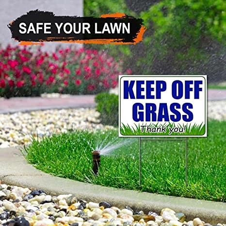 Quality 2 PCs Keep Off The Grass 8x12 Coroplast Sign Double Sides Printed For Yard for sale