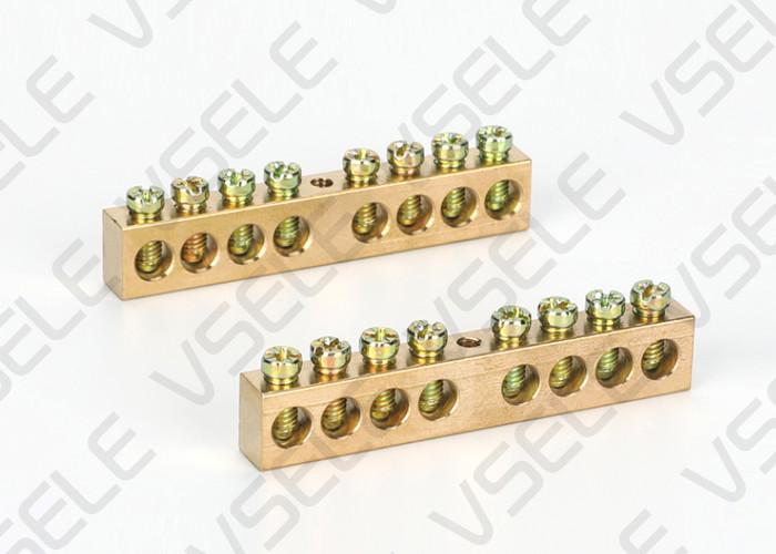 Quality Brass Bus Bar Copper Row Wire Grounding / Power Distribution Terminal Bus Bar for sale