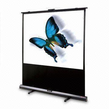 Quality Portable Pull-Up Projection Screen with Spring Bracket and Single Button Locking Mechanism for sale