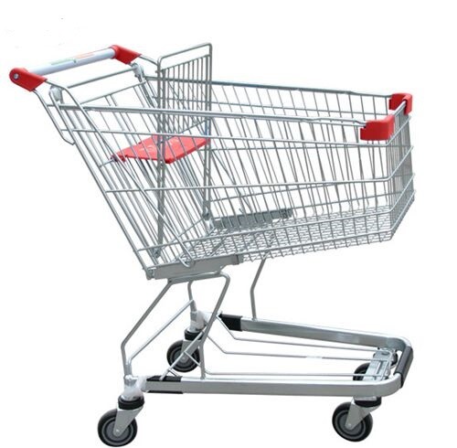 Quality Unfolding Grocery Store Shopping Carts Four Swivel Wheels Zinc Plated for sale