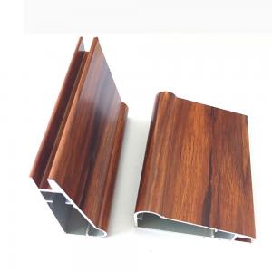 Quality Modern Furniture Wood Grain Kitchen Cabinet T6 Door Aluminum Profile for sale