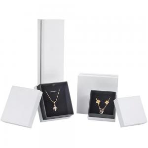 Quality Empty Small White Jewellery Presentation Necklace And Earring Gift Box for sale