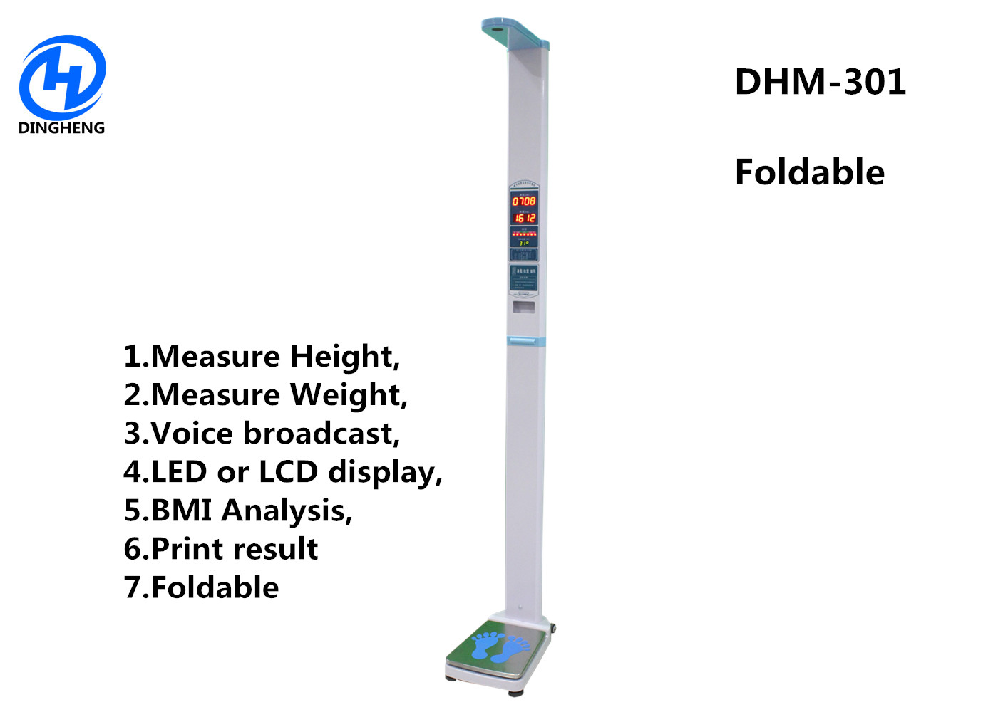 Quality DHM-301 Aluminium Alloy Medical height weight scale with printer and BMI for sale