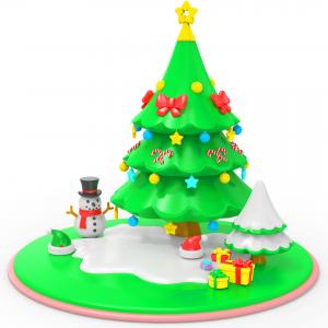 Colorful and creative silicone building blocks, folding music, Baby food grade, cute assembled tree toys