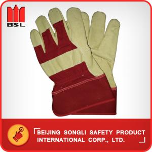 Quality SLG-PA2208R  Pig grain leather working safety gloves for sale