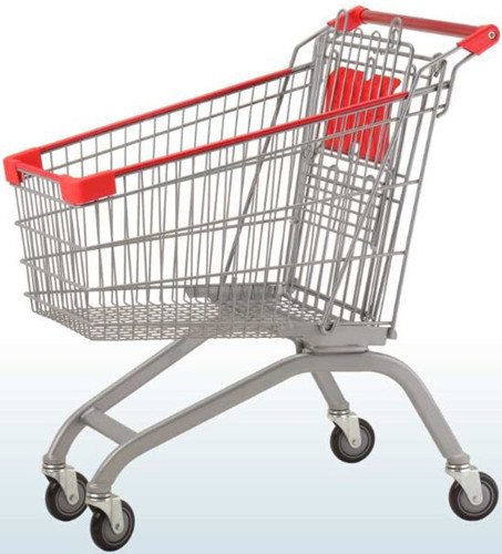Quality Custom Wire Shopping Trolley Movable Hand Cart 100KG With Chair Four Wheels for sale