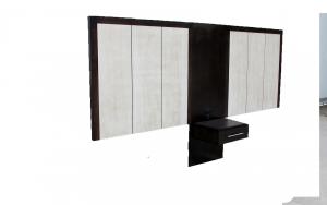 Quality Wood Frame Hotel Style Headboards , White Upholstered Headboard Long Time Life for sale