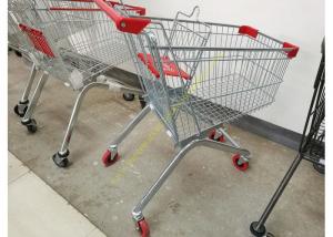 Quality Removable Wheeled Supermarket Shopping Cart / Steel Wire Carts With PVC Wheels for sale