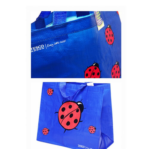 Quality Woven Polypropylene Tote Bags for Supermarket , Blue Custom Printed Totes for sale
