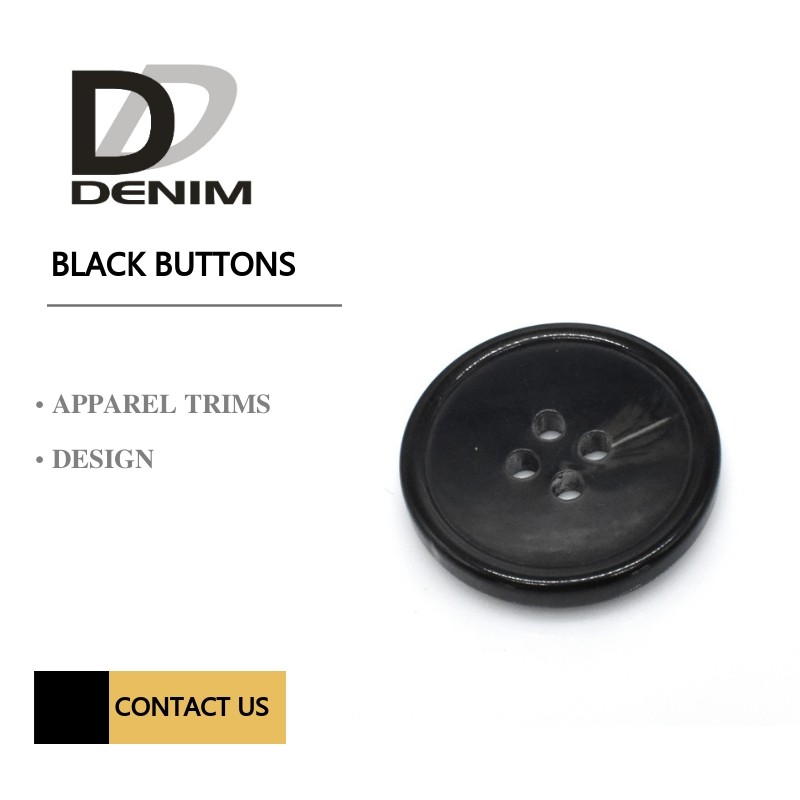 Quality Black Bulk Buttons 4 Hole Polyester Button for sale